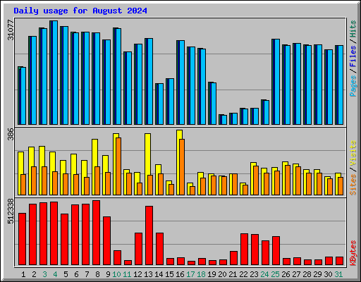 Daily usage for August 2024