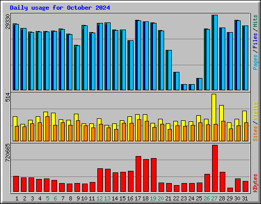 Daily usage for October 2024
