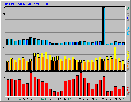 Daily usage for May 2025