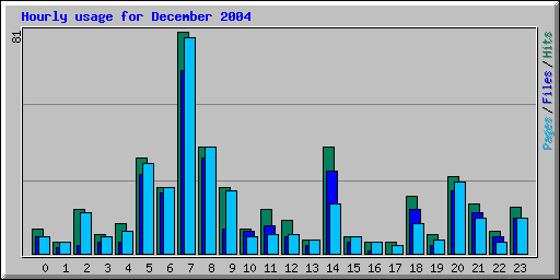 Hourly usage for December 2004