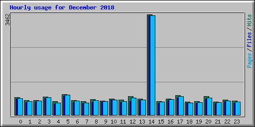 Hourly usage for December 2018