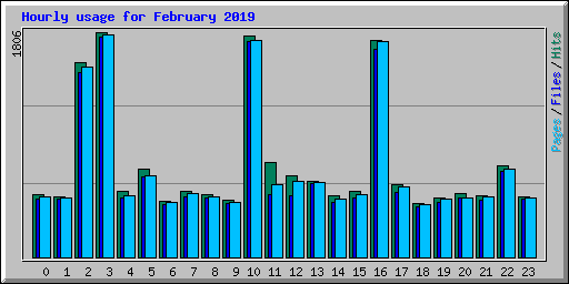Hourly usage for February 2019