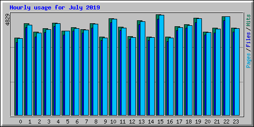 Hourly usage for July 2019